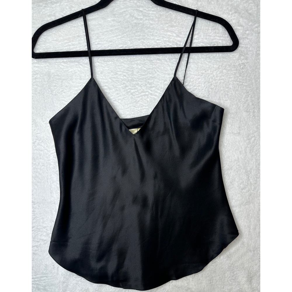 Victoria's Secret Y2K Camisole Women S Black 100% Silk Spaghetti Strap Top